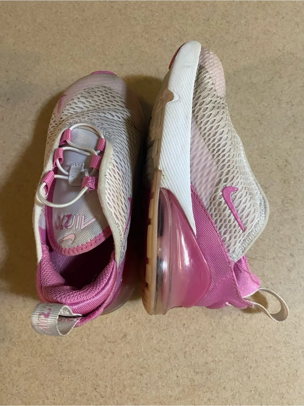 Nike Kids White and Pink Slip-On Sneakers